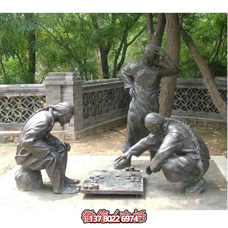 青铜仿古人物小品玻璃钢博鱼平台