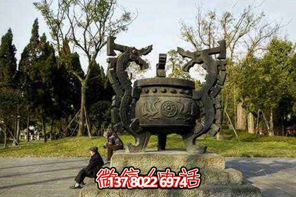 古典双龙青铜香炉摆件