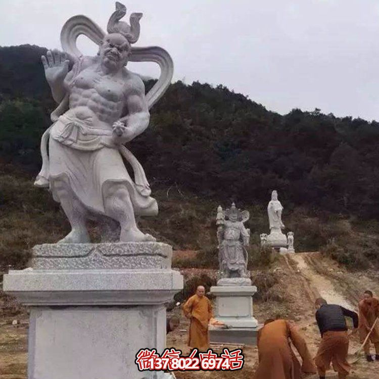 精美大理石景观博鱼平台，体现四大金刚之美