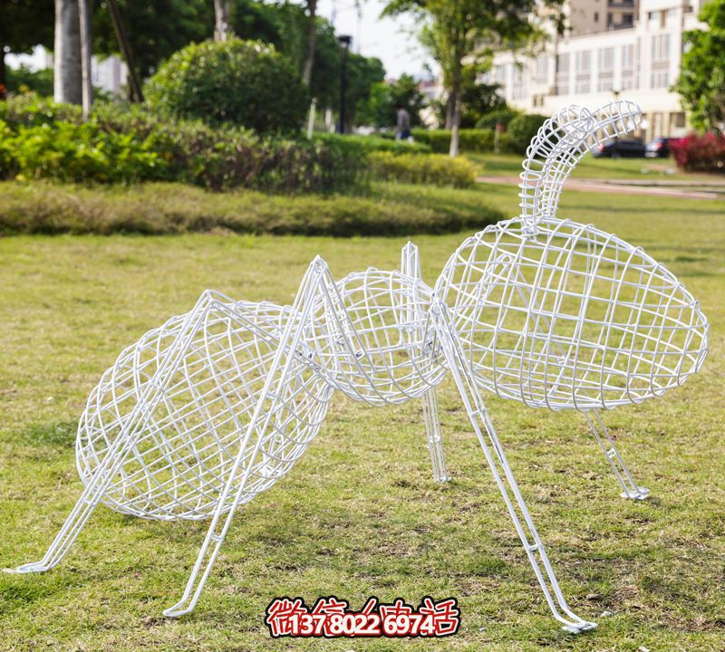 大型不锈钢镂空蚂蚁博鱼平台景观装饰品