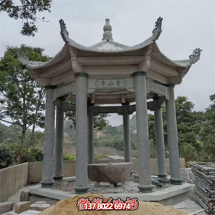 大理石雕刻中式凉亭，美化景区园林户外环境