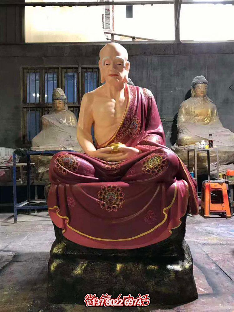 玻璃钢彩绘寺庙十八罗汉博鱼平台