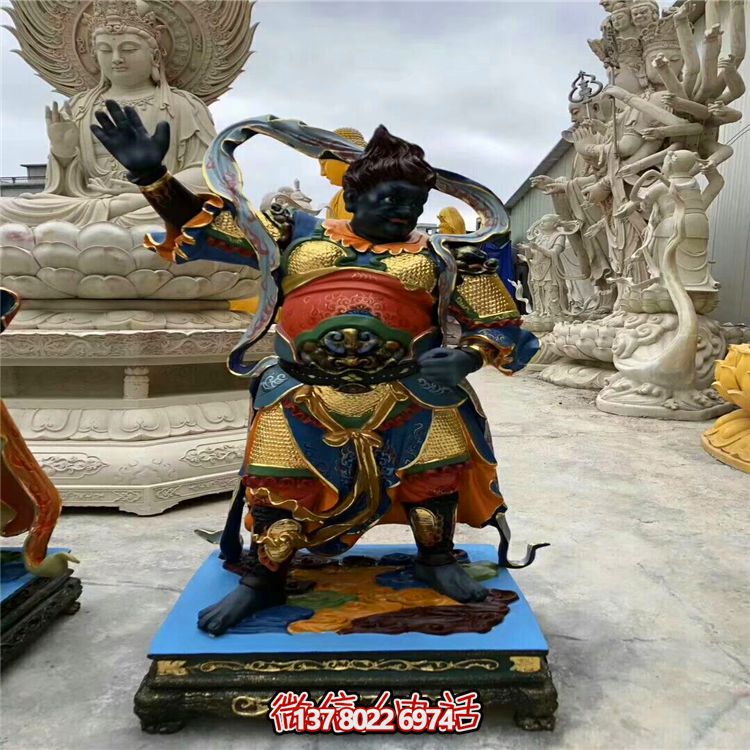 神将彩绘玻璃钢博鱼平台