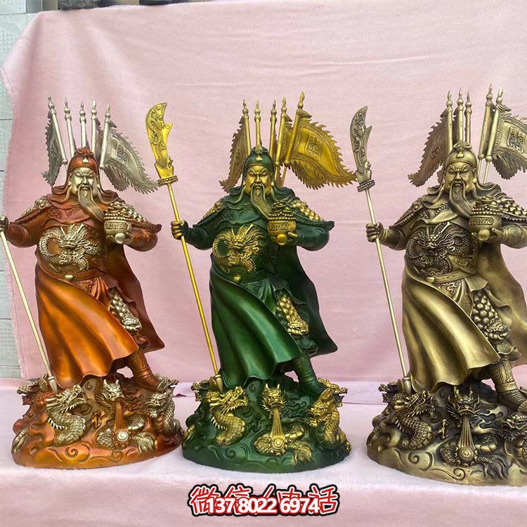 铜雕关公摆件，家居供奉博鱼平台装饰