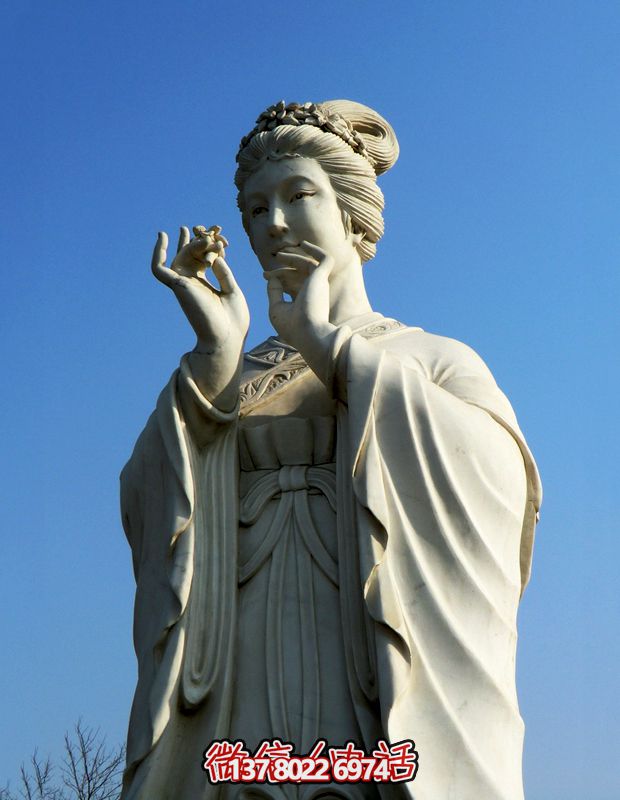 花神杏花二月美女汉白玉雕像