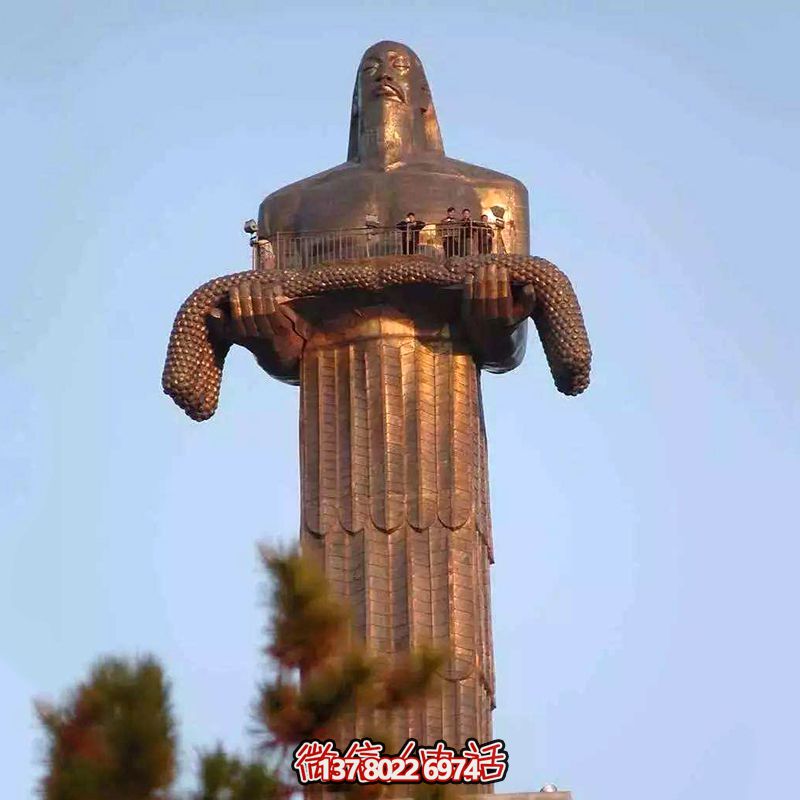 神农大型铸造红铜五谷雕像