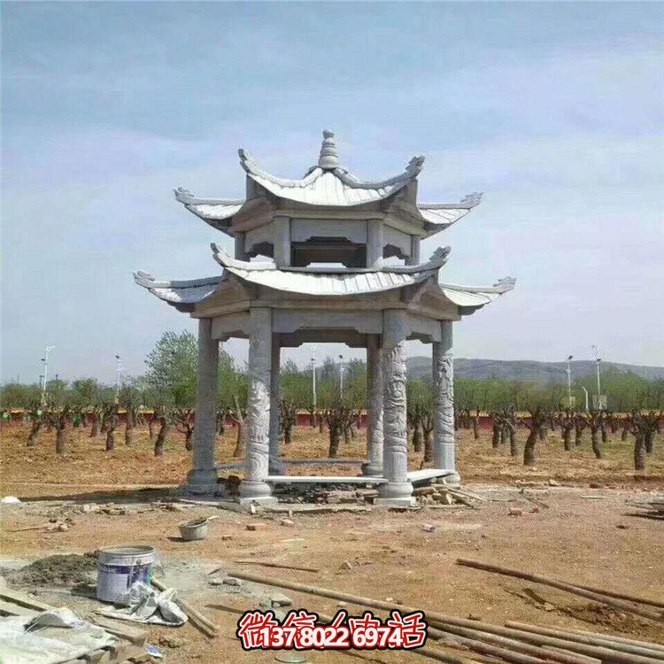 双层博鱼平台凉亭，为景区、园林、户外环境提供视觉美感
