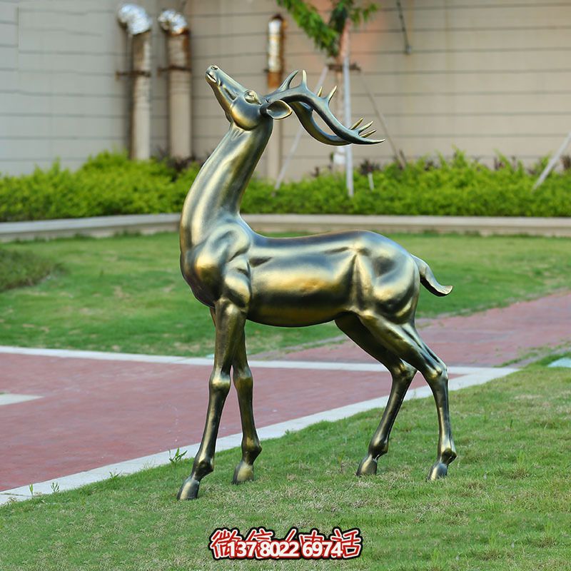 草坪装饰不锈钢仿铜抬头鹿博鱼平台 草坪装饰不锈钢仿铜抬头鹿博鱼平台