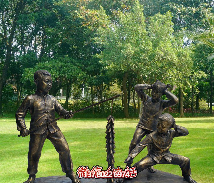 户外公园装饰铜雕放鞭炮博鱼平台