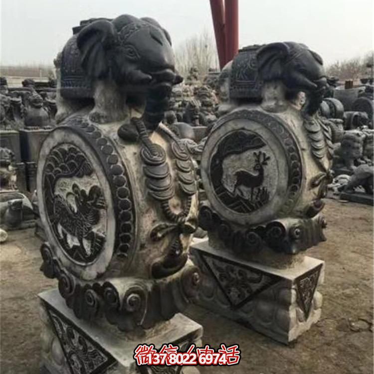 仿古青石大象博鱼平台，镇宅安邸