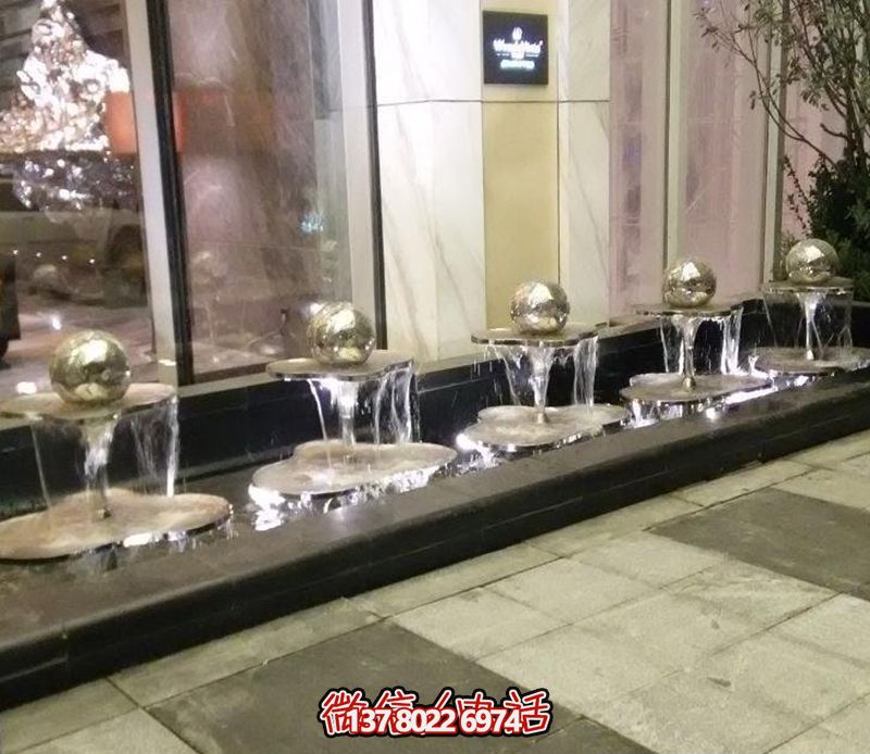 不锈钢镜面小型喷泉博鱼平台——点缀售楼部的精致之美