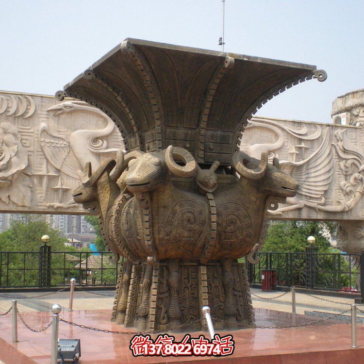 方尊铜香炉博鱼平台，让景区广场更加精彩