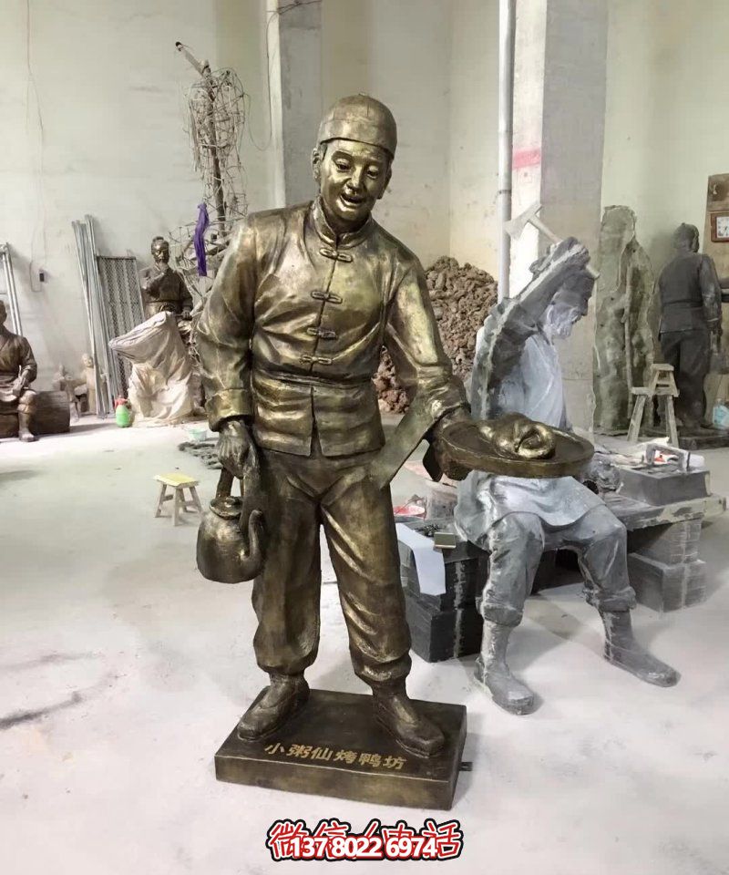玻璃钢小吃铺,博鱼平台装饰,店小二上菜 玻璃钢小吃铺,博鱼平台装饰,店小二上菜