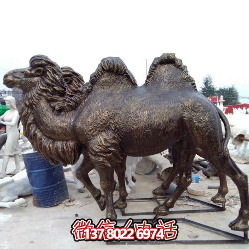 大型仿真铜骆驼玻璃钢户外景区博鱼平台