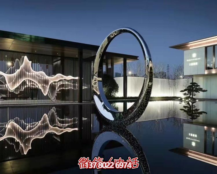 不锈钢圆环博鱼平台，点缀园林别墅水池