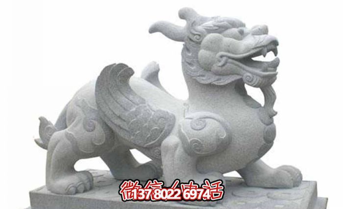 汉白玉石雕貔貅博鱼平台——美丽传统文化的体现