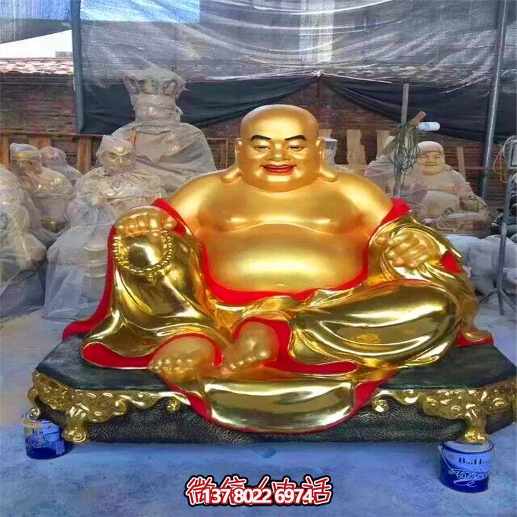 大型玻璃钢彩绘仿真弥勒佛博鱼平台供奉神佛 大型玻璃钢彩绘仿真弥勒佛博鱼平台供奉神佛