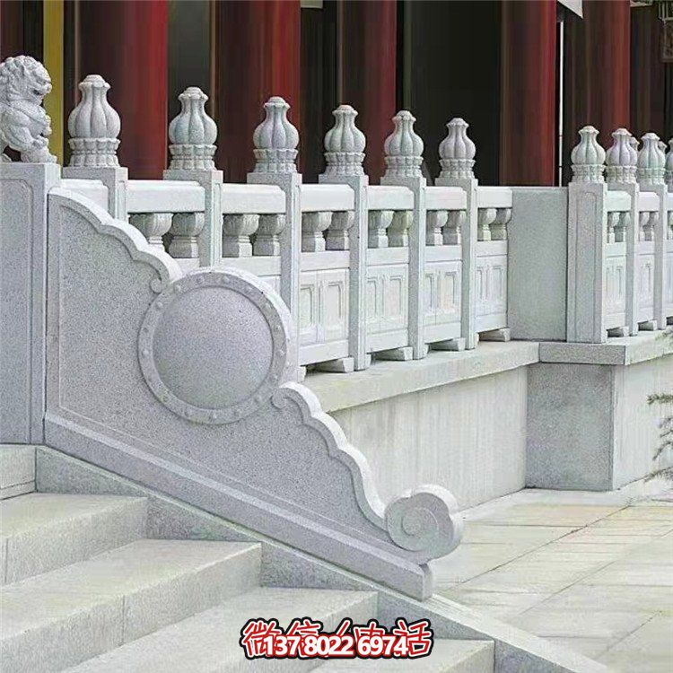 精美石雕栏杆栏板，点缀景区景点，增添园林博鱼平台之美