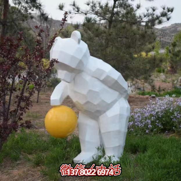 大型不锈钢几何创意拍球熊博鱼平台