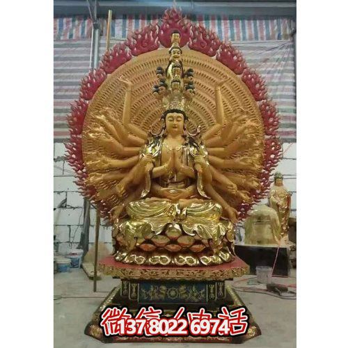 大型铜雕千手观音博鱼平台