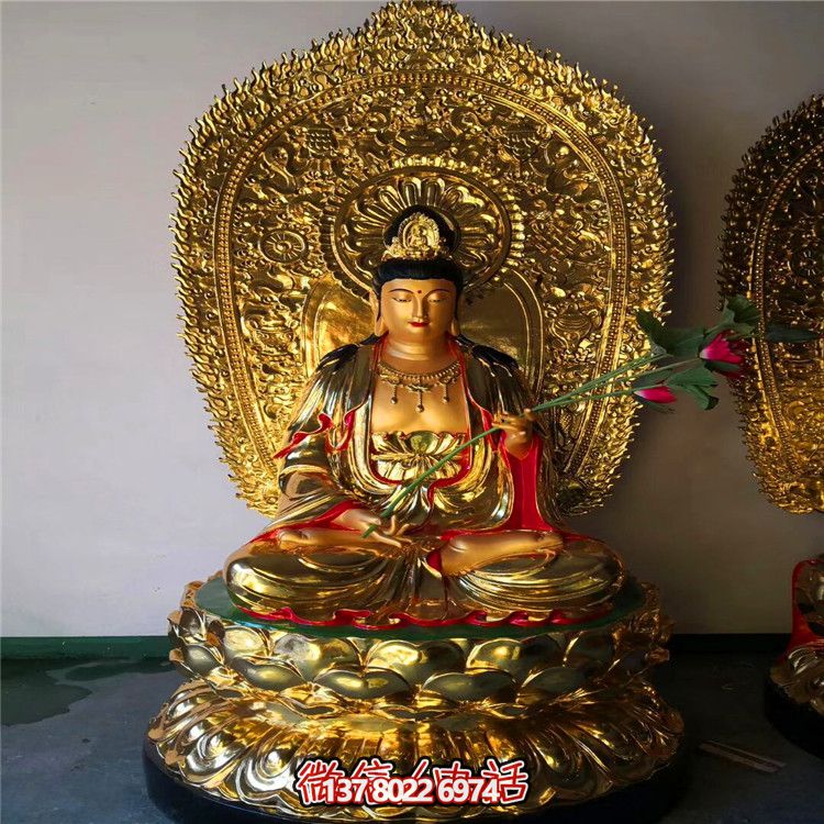 不锈钢大型寺庙三圣博鱼平台烤漆喷金
