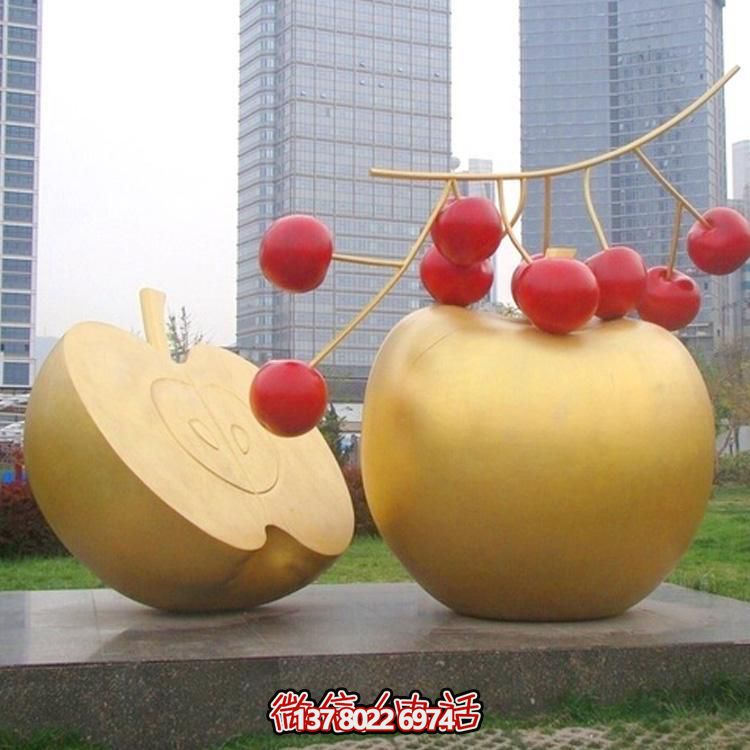 大型创意不锈钢水果景观博鱼平台