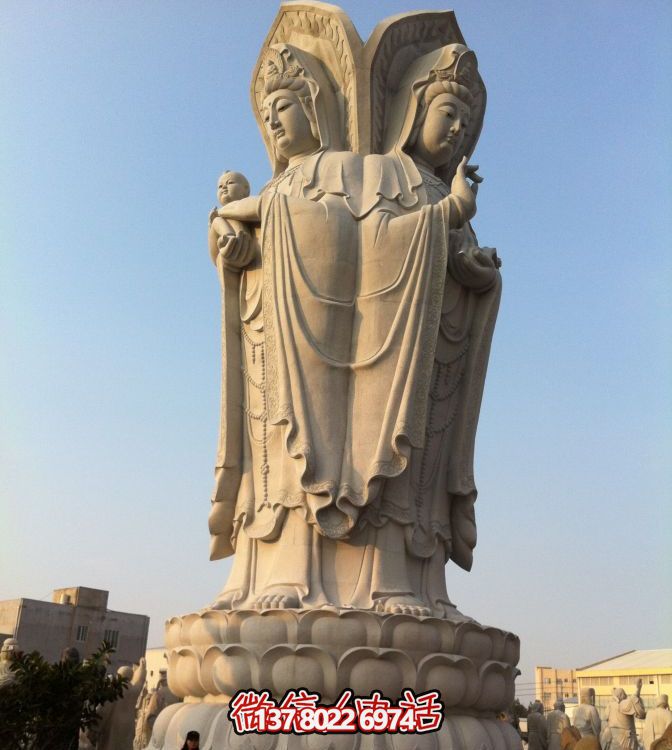 大型观音大理石博鱼平台，精美的园林景观装饰