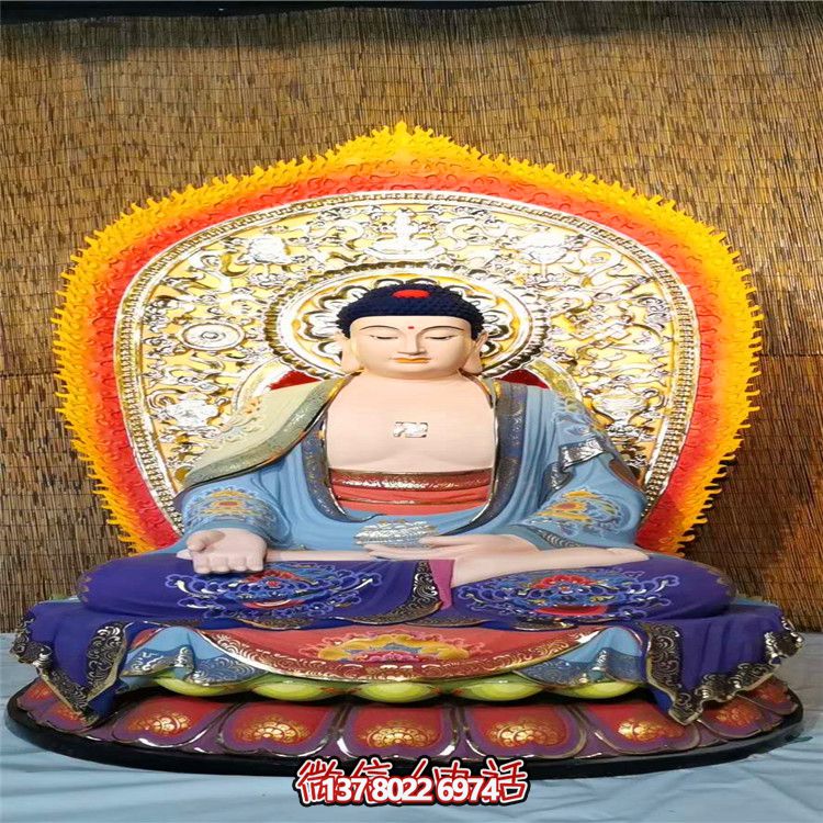 大型树脂彩绘庙宇三宝神佛博鱼平台