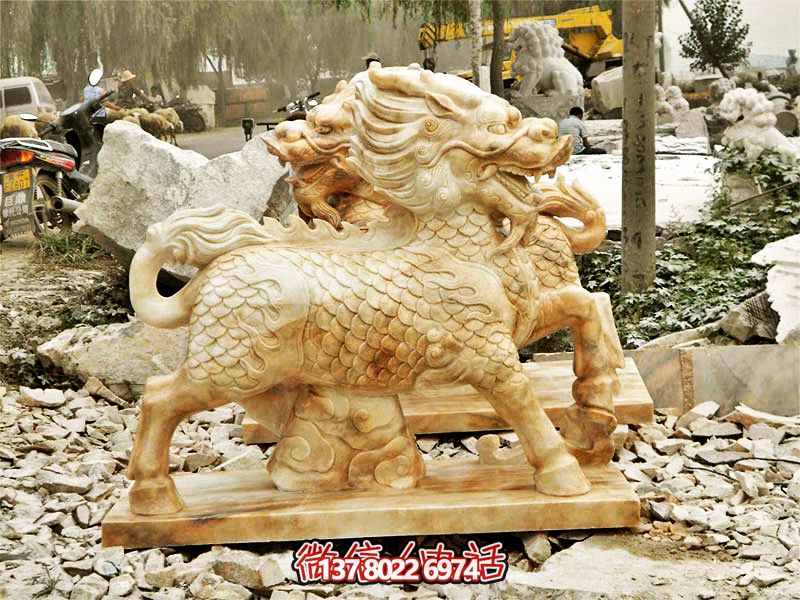 神麒麟石雕石蜡庭院装饰博鱼平台 神麒麟石雕石蜡庭院装饰博鱼平台