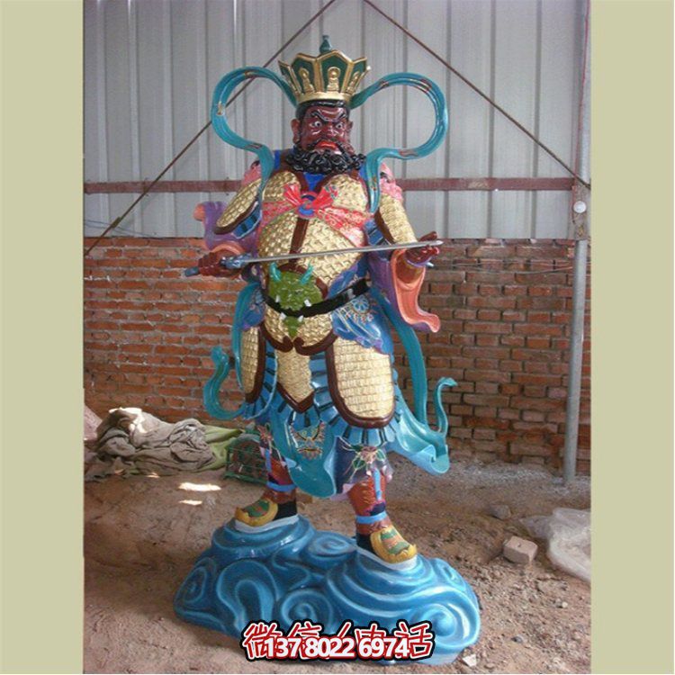 玻璃钢彩绘四大天王神像博鱼平台