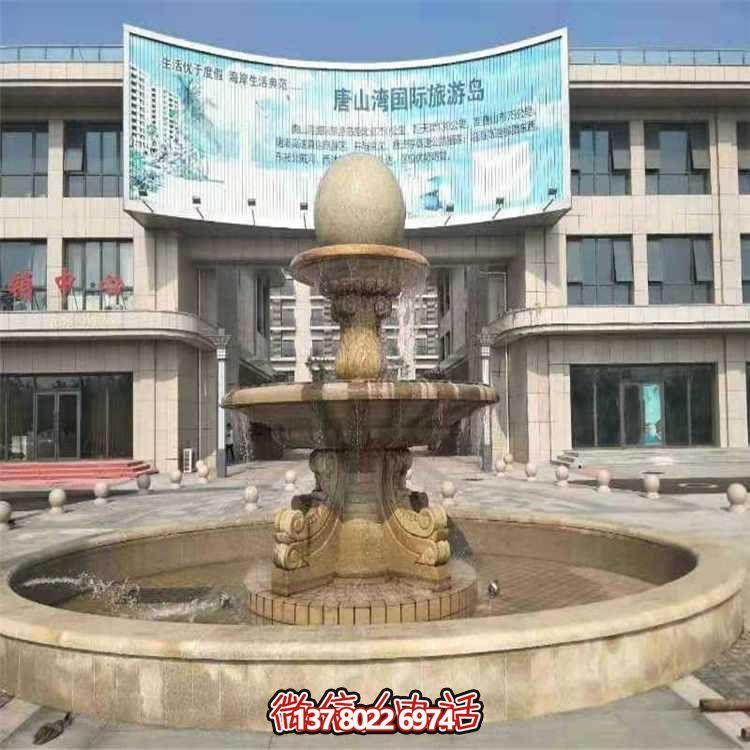 精致石雕喷泉，美化小区、别墅、大理石环境