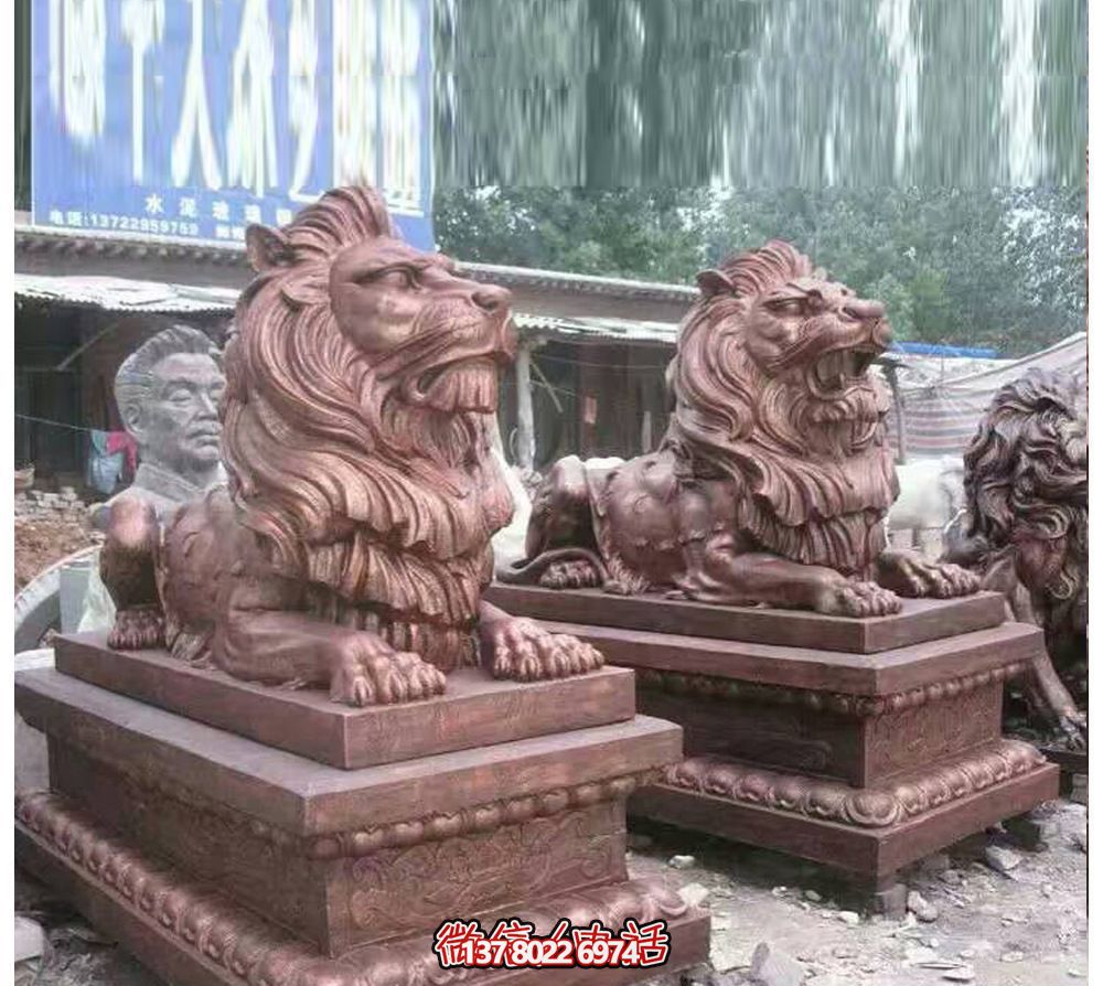 趴窝红雕狮子仿真博鱼平台，守护晚霞镇宅之美