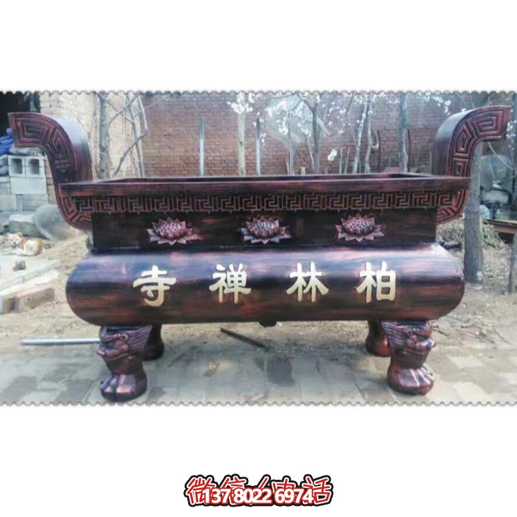 玻璃钢大型香炉博鱼平台，点缀露天景区
