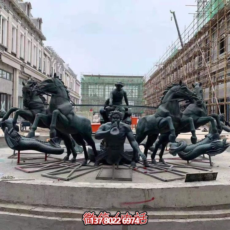 阿波罗战车青铜铸造人物喷泉博鱼平台
