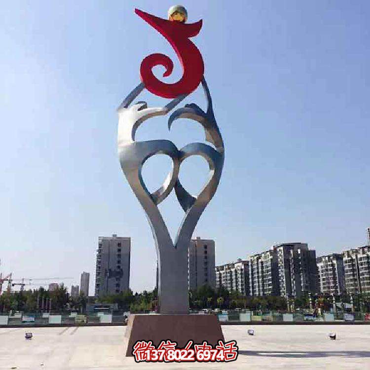 不锈钢抽象景观标志博鱼平台