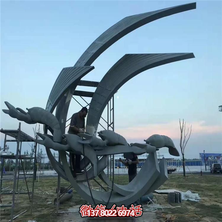不锈钢创意景观博鱼平台，点亮绿色户外广场园林