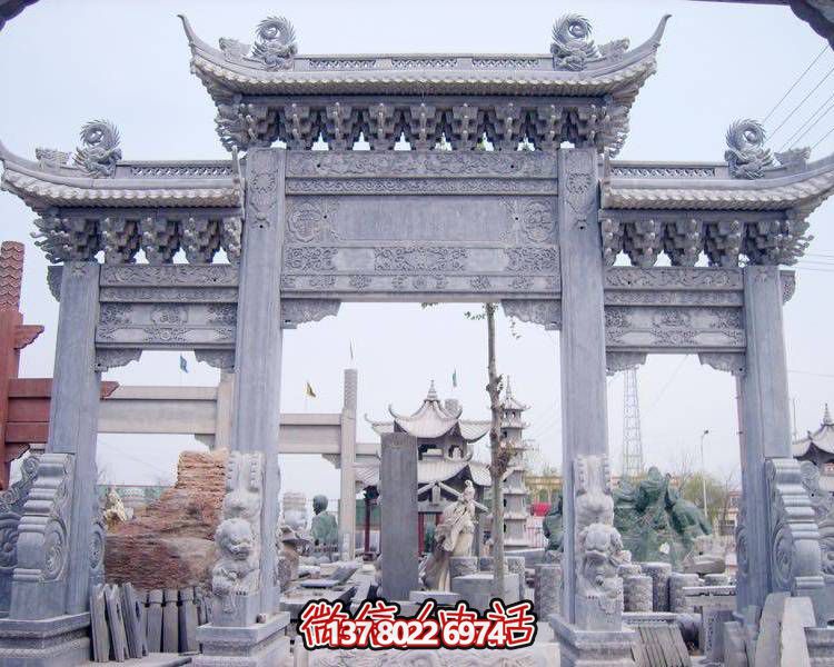 巨型乡村户外石雕牌坊博鱼平台