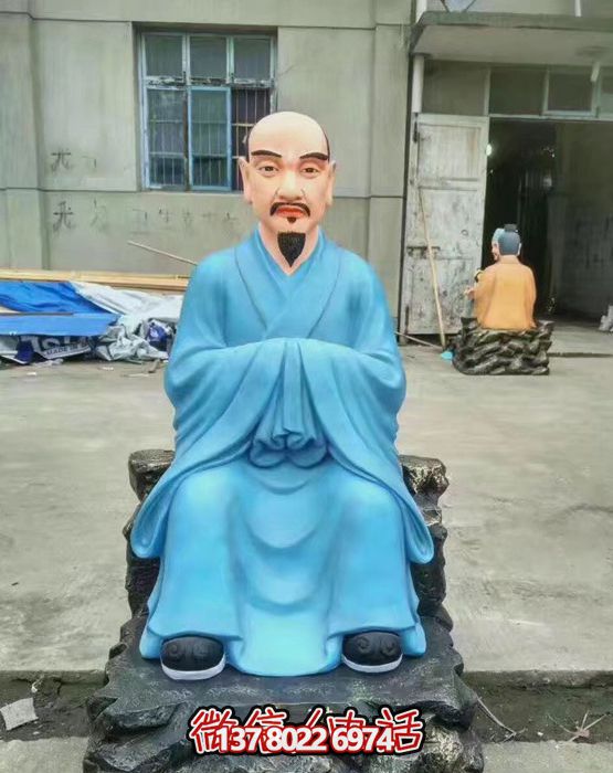 葛洪名医彩绘铜雕坐像