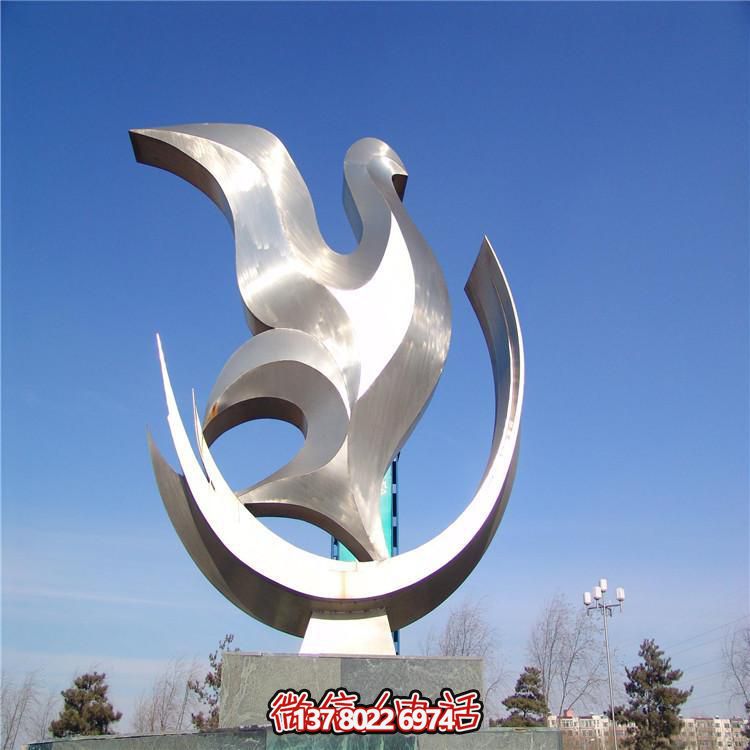 不锈钢抽象景观博鱼平台摆件