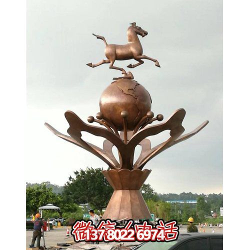 大型户外马踏飞燕铜雕博鱼平台