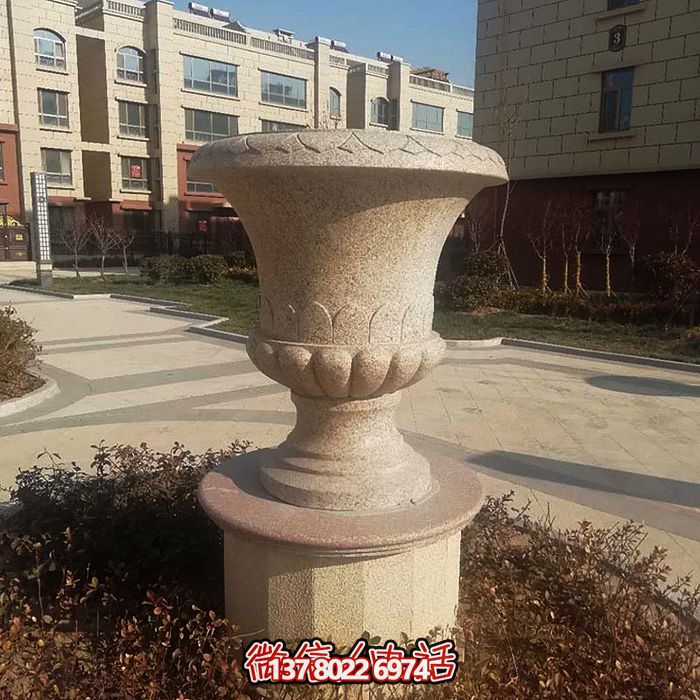 欧式装饰石雕花盆，让您的小区更添靓丽