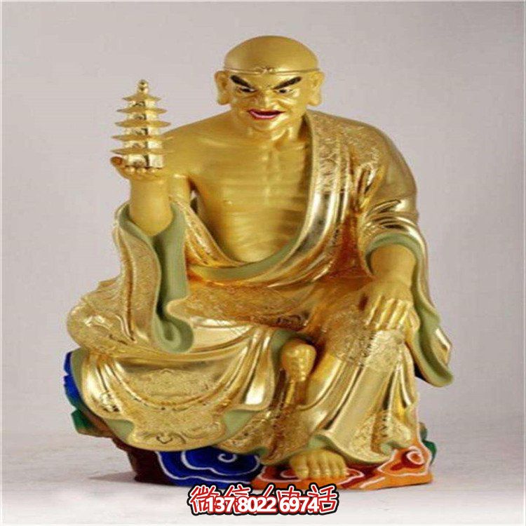十八罗汉玻璃钢博鱼平台贴金寺庙装饰