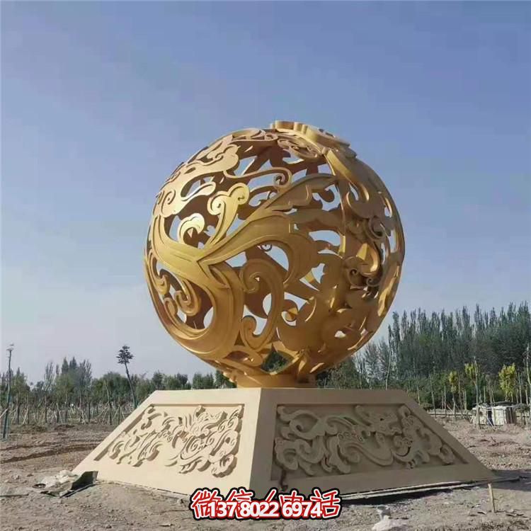 大型不锈钢发光镂空球城市园林景观博鱼平台