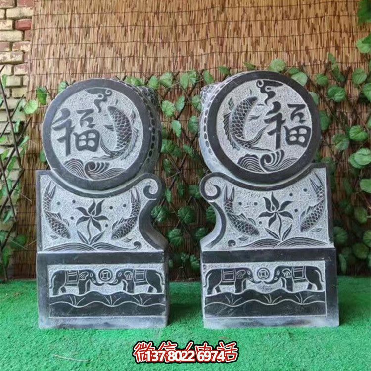 经典园林古建青石门墩抱鼓石