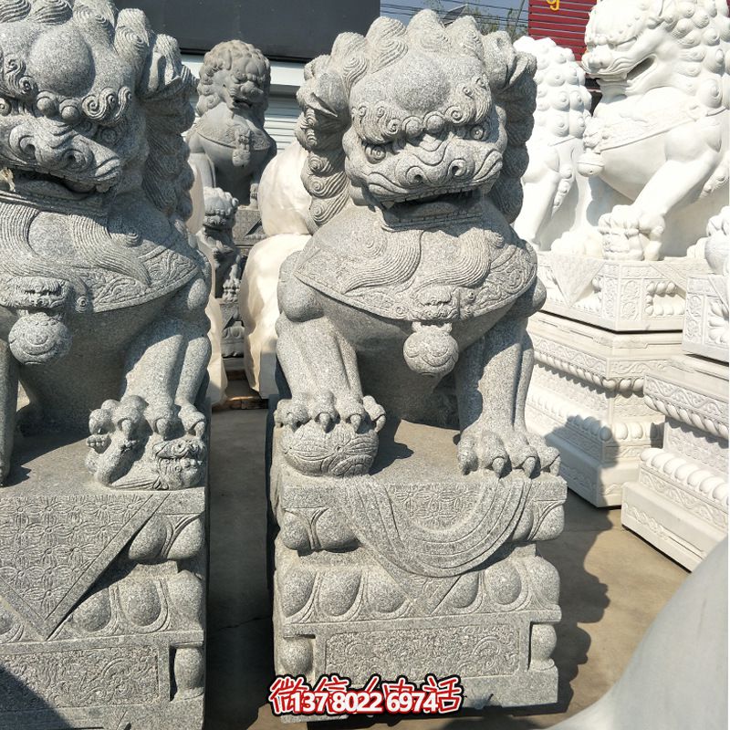 精美大理石狮子博鱼平台，装点你的户外庭院