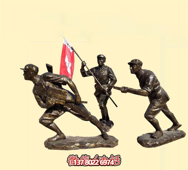 玻璃钢八路军博鱼平台，创意奔跑广场装饰