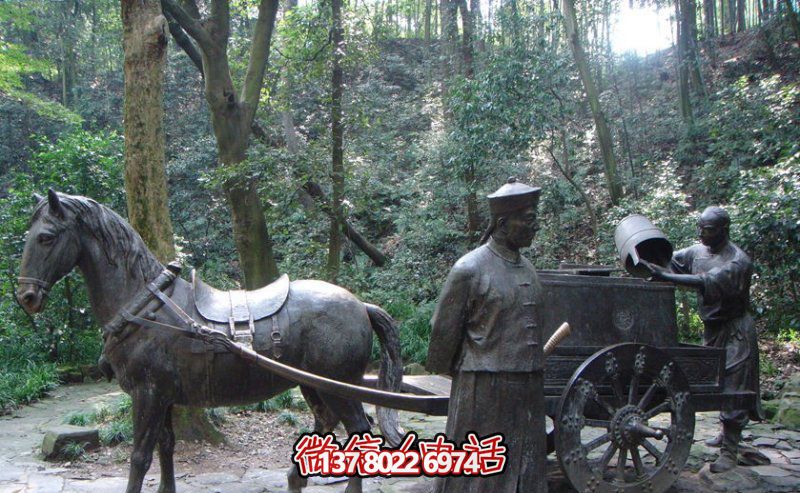 仿古青铜马车博鱼平台，为景区商业街增添古典风情
