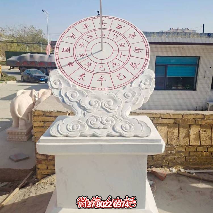 古典石雕计时器摆件，传承校园文化