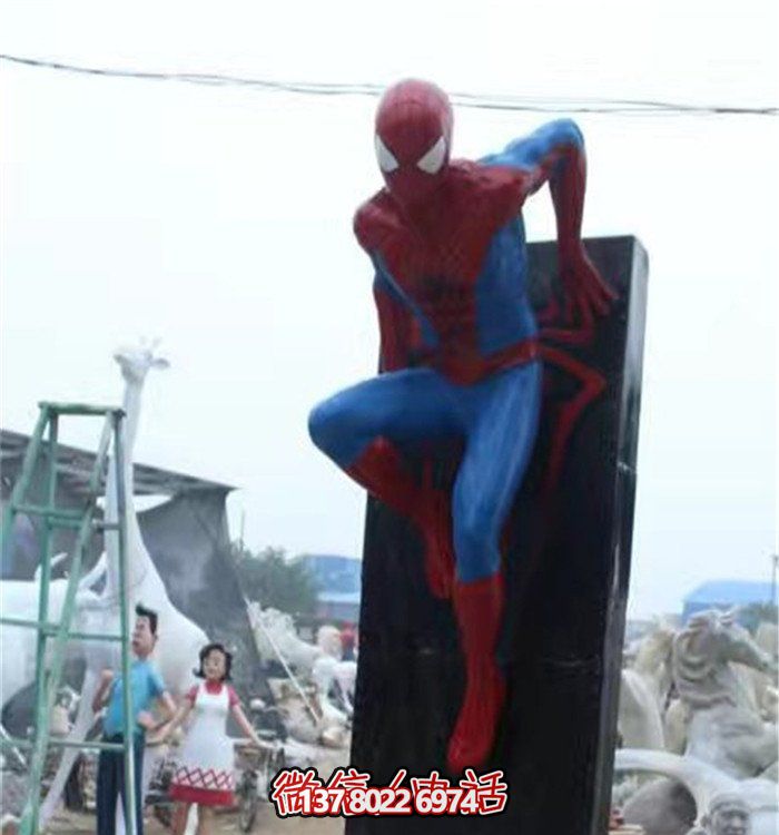 蜘蛛侠室内摆件玻璃钢彩绘博鱼平台
