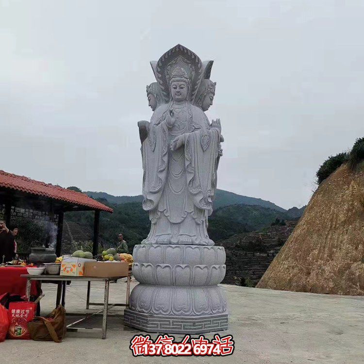 现代艺术石雕观音博鱼平台，融入园林景观的瑰丽大理石家园
